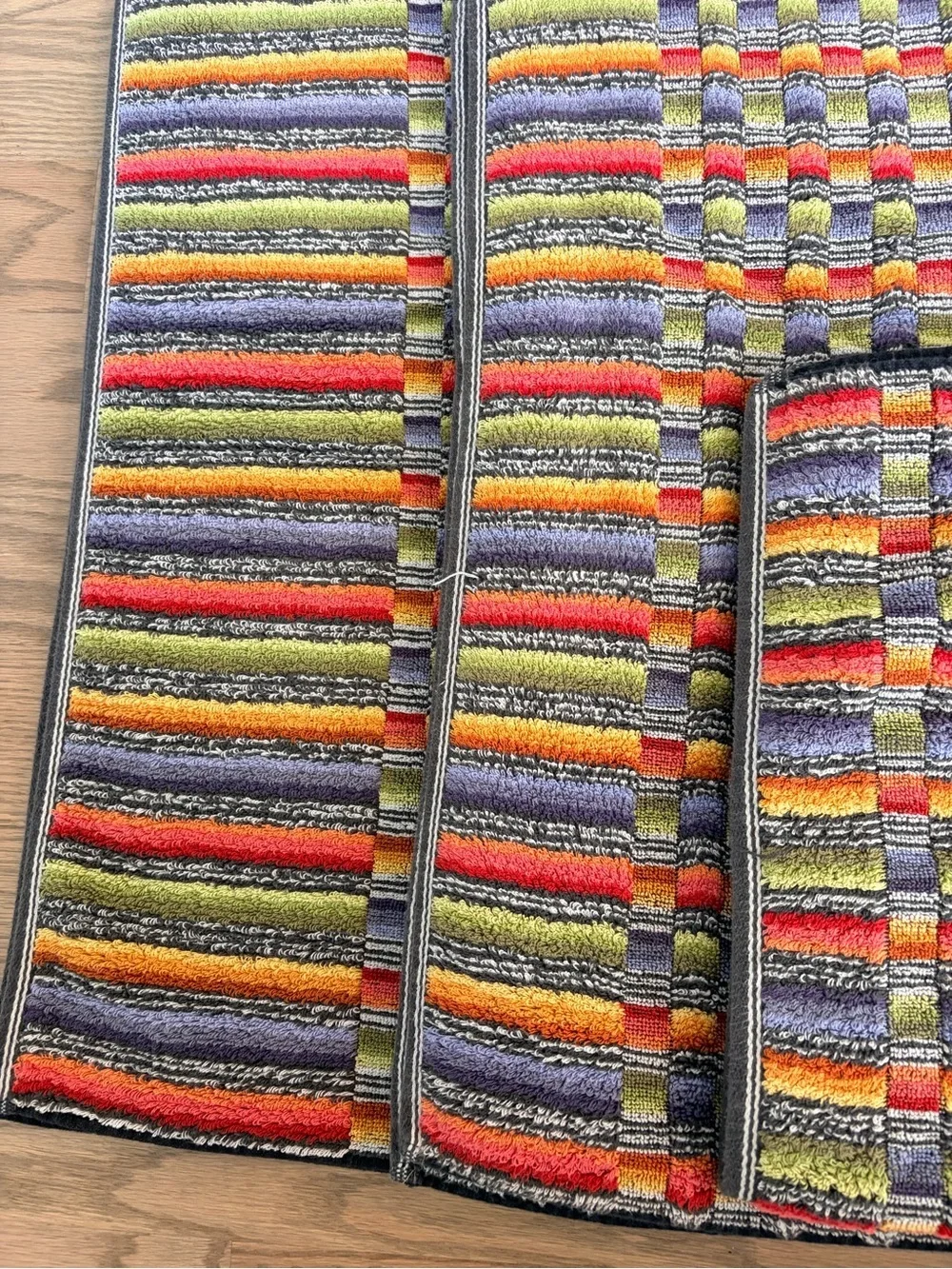 Missoni Home Linens Hand and Body Bath Towel Set Multicolored Striped Jacquard